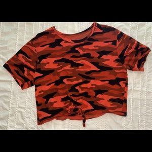 Orange Camo crop top